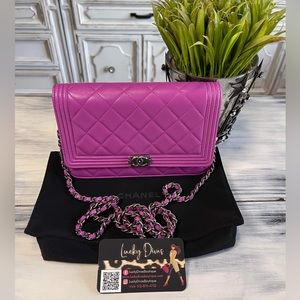 ‼️SOLD‼️🍀💁🏽‍♀️Chanel Boy Wallet on Chain Quilted Lambskin💁🏼‍♀️🍀